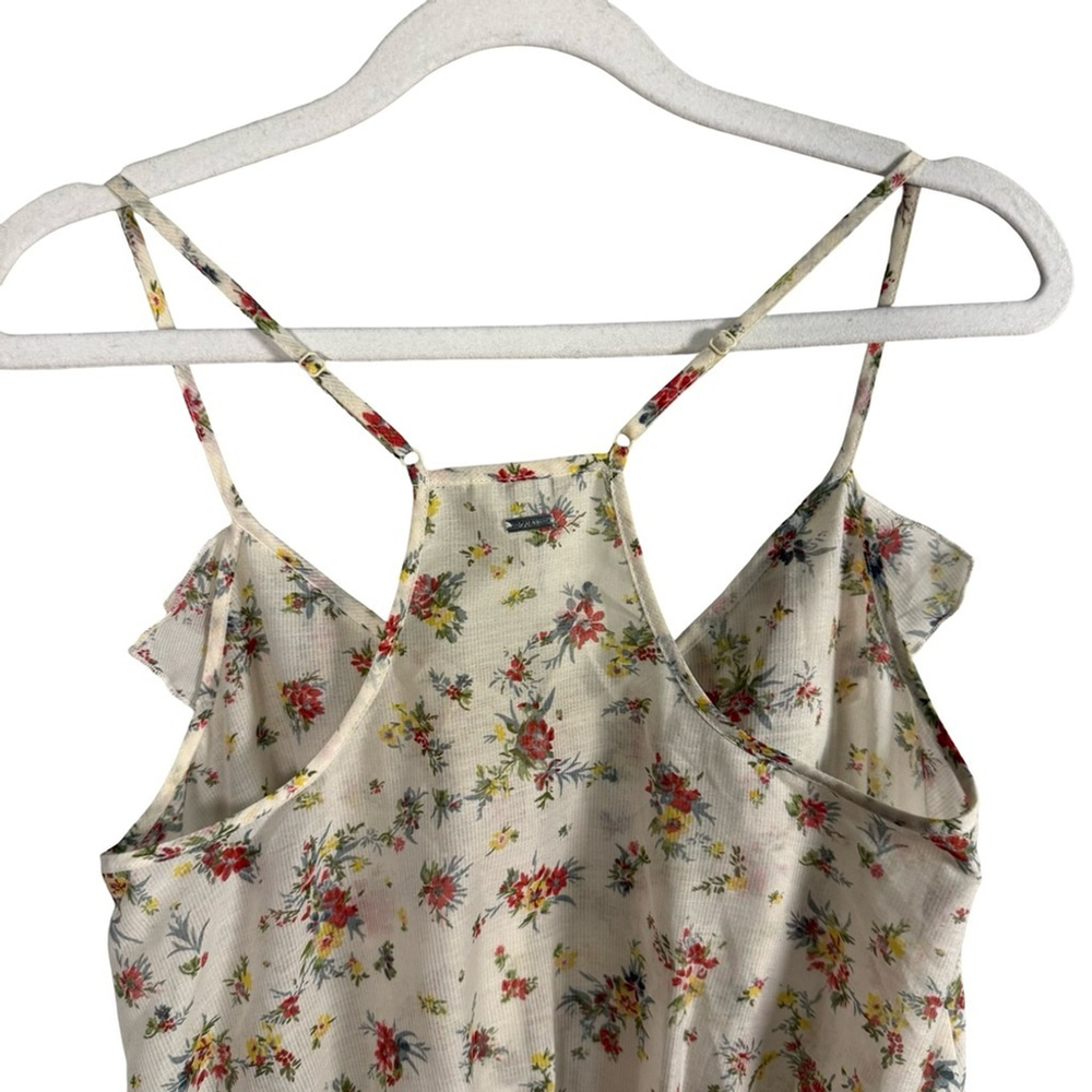 Guess Floral Ruffle Camisole in Cream and Red Size S Boho Cottagecore Festival - Picture 11 of 15